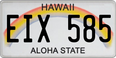 HI license plate EIX585