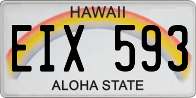 HI license plate EIX593