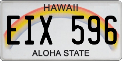 HI license plate EIX596