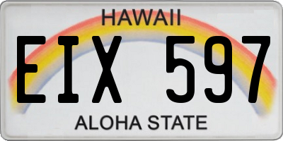 HI license plate EIX597