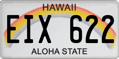 HI license plate EIX622