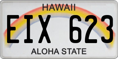 HI license plate EIX623