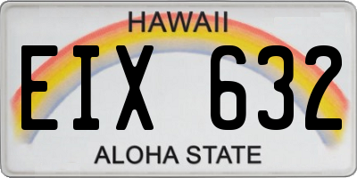 HI license plate EIX632