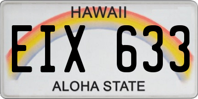 HI license plate EIX633