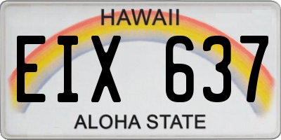 HI license plate EIX637