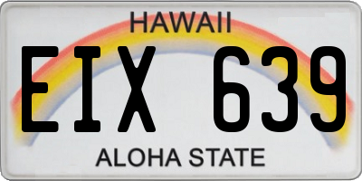 HI license plate EIX639