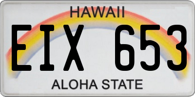 HI license plate EIX653
