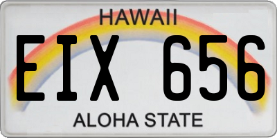 HI license plate EIX656