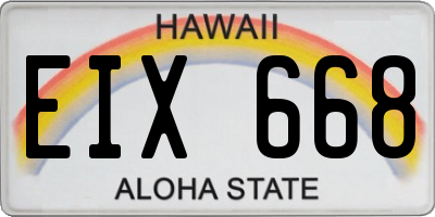 HI license plate EIX668