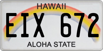 HI license plate EIX672