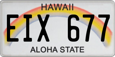HI license plate EIX677