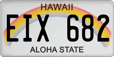 HI license plate EIX682