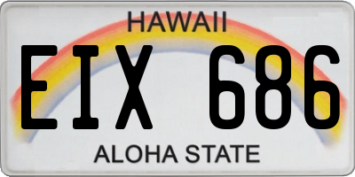 HI license plate EIX686