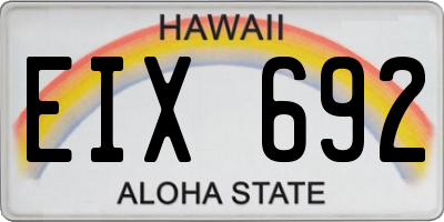 HI license plate EIX692