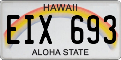 HI license plate EIX693