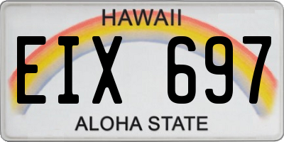 HI license plate EIX697