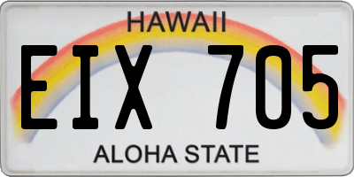HI license plate EIX705