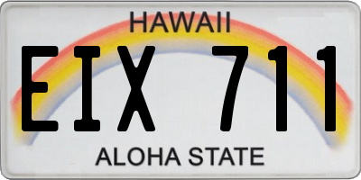 HI license plate EIX711