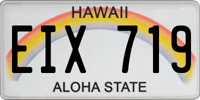HI license plate EIX719