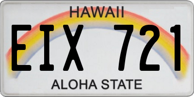 HI license plate EIX721