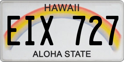 HI license plate EIX727