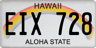 HI license plate EIX728