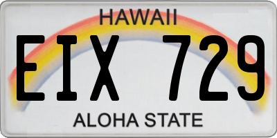 HI license plate EIX729
