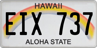 HI license plate EIX737