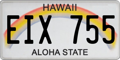HI license plate EIX755