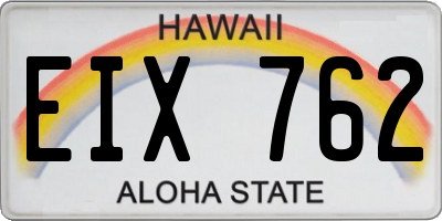 HI license plate EIX762