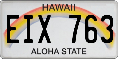 HI license plate EIX763