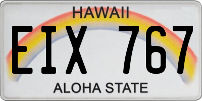 HI license plate EIX767