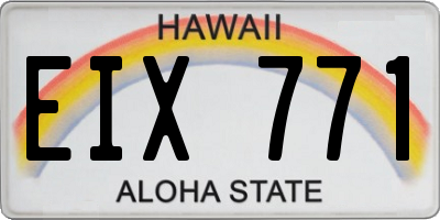 HI license plate EIX771