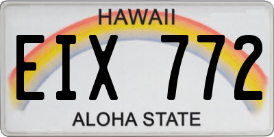 HI license plate EIX772