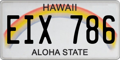 HI license plate EIX786
