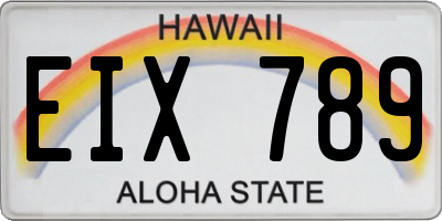 HI license plate EIX789