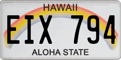 HI license plate EIX794