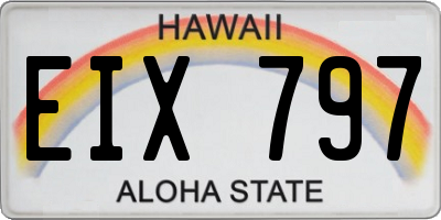 HI license plate EIX797