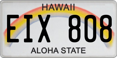 HI license plate EIX808