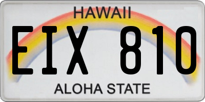 HI license plate EIX810