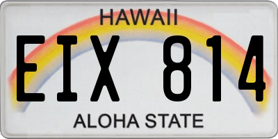 HI license plate EIX814