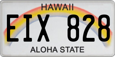 HI license plate EIX828