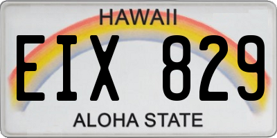 HI license plate EIX829