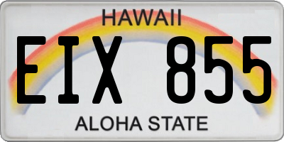 HI license plate EIX855