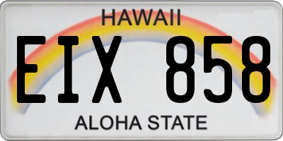 HI license plate EIX858