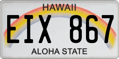 HI license plate EIX867