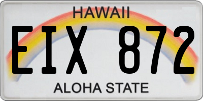 HI license plate EIX872