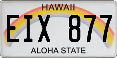 HI license plate EIX877