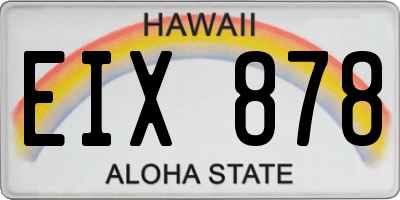 HI license plate EIX878