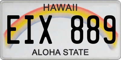 HI license plate EIX889